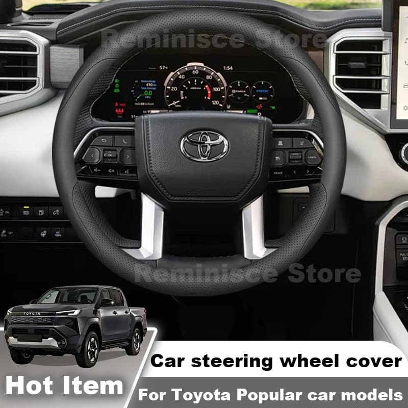 39CM Ultra Thin Steering Wheel Cover For TOYOTA Land Cruiser Prado 150 LC300 Hilux 4Runner Tacoma Tundra 2026-2018 Accessories