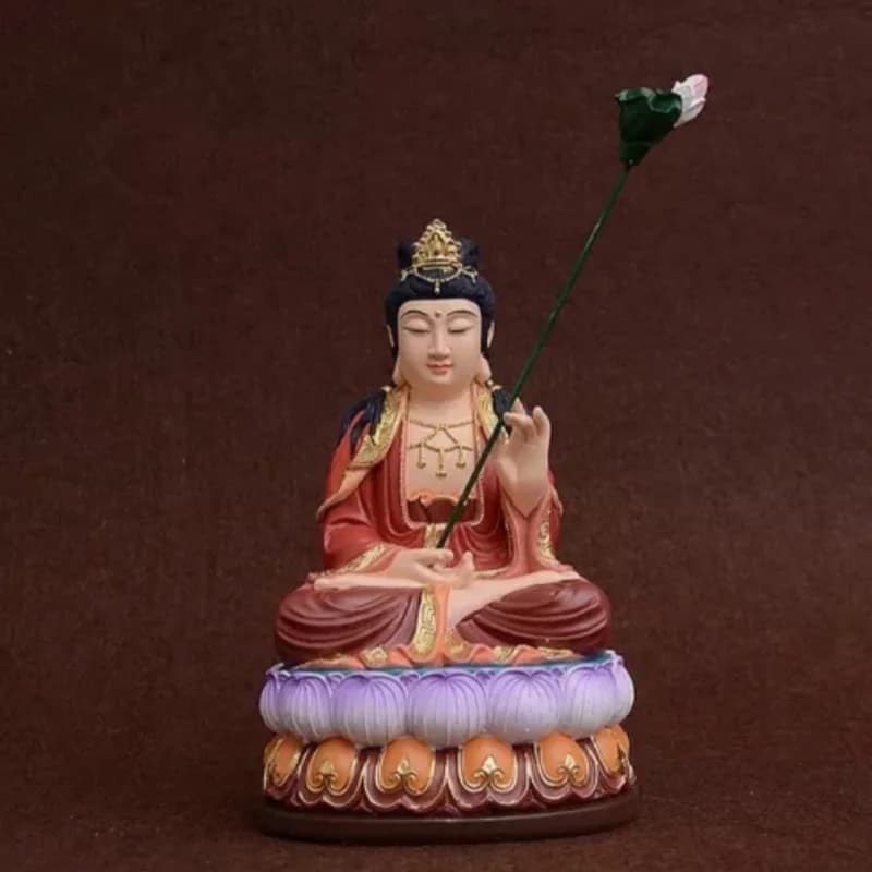 21.5cm Colored Plated Bodhisattva Guanyin Buddha Statue,Resin Sweeping Bodhis