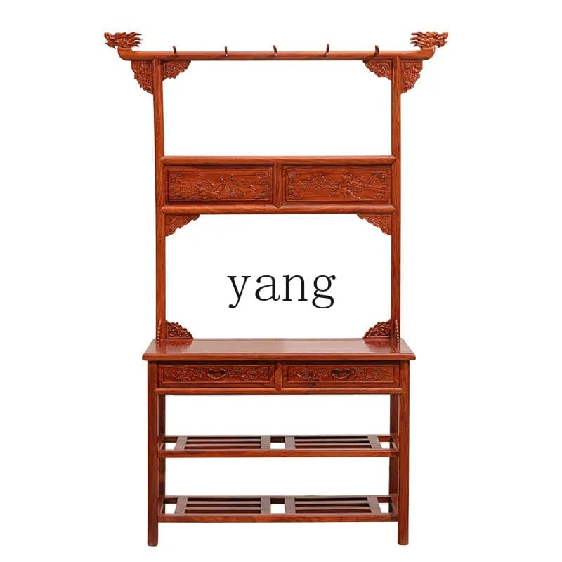 LTT Ming-style simple double-door double-bucket foyer with shoe cabinet can sit and change shoes and hangers cabinet