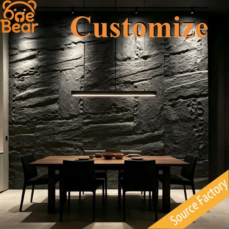 Commercial Retro Industrial 3D Faux Rock Texture Wallpaper Cement Background Wall for Office Cafe Shop Restaurant Interior Decor