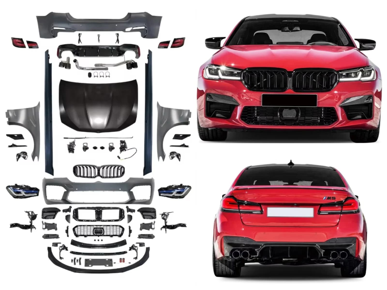 5 Series F10 F18 LCI M5 Body Kit High Quality PP Material Complete Set Customization Available With Front Rear Bumper