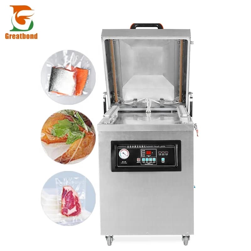 Dz-430 High Efficiency CE Automatic Commercial Seafood Pork Sealer Industrial Pump Vertical Big Chamber Vacuum Packing Machine