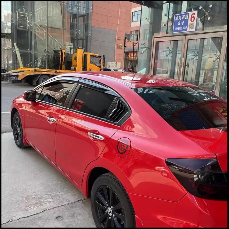 Car Styling For Honda Civic Sedan 2011-2014 9th Rear Door Window Louver Shutters Vent Cover Trim Decorate Frame Auto Accessories