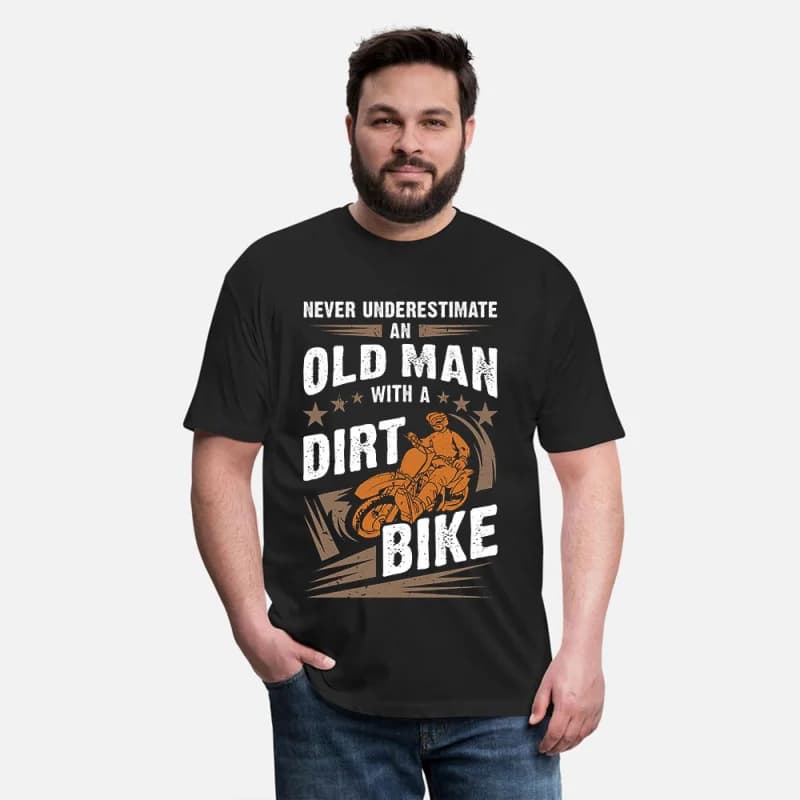 Vintage A Dirt Bike Retro Cafe Racer Gift T-Shirt for Racing bikers 100% cotton printed Motorcycle Graphic clothes All size Tops
