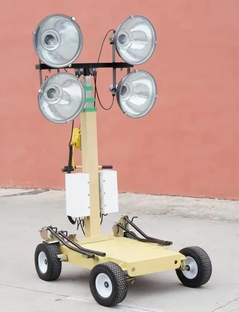 Mobile Floodlight Trolley for Building Manufacturer Heavy-Duty Aluminum Alloy Height Adjustable Spotlight Truck with Casters