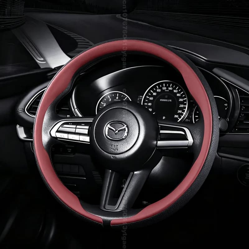 38cm Non-Slip Suede Car Steering Wheel Cover Nappa leather For Mazda 3 CX5 CX3 CX30 CX9 MX5 RX8 Axela Demio Atenza MS GJI GH MX3