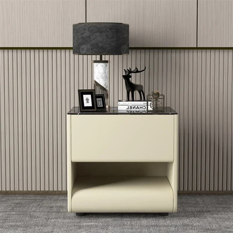 Creative Stylish Mirrored Tall Bedside Table Elegant Refined Functional White Bedside Table Mesa Cabeceira Household Furniture
