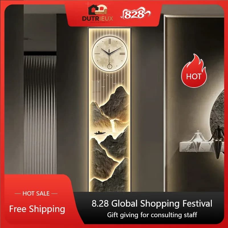 Minimalist Nordic Wall Clocks Led Luxury Big Size Modern Wooden Creative Wall Watch Fashion Classic Horloge Murale Decorations