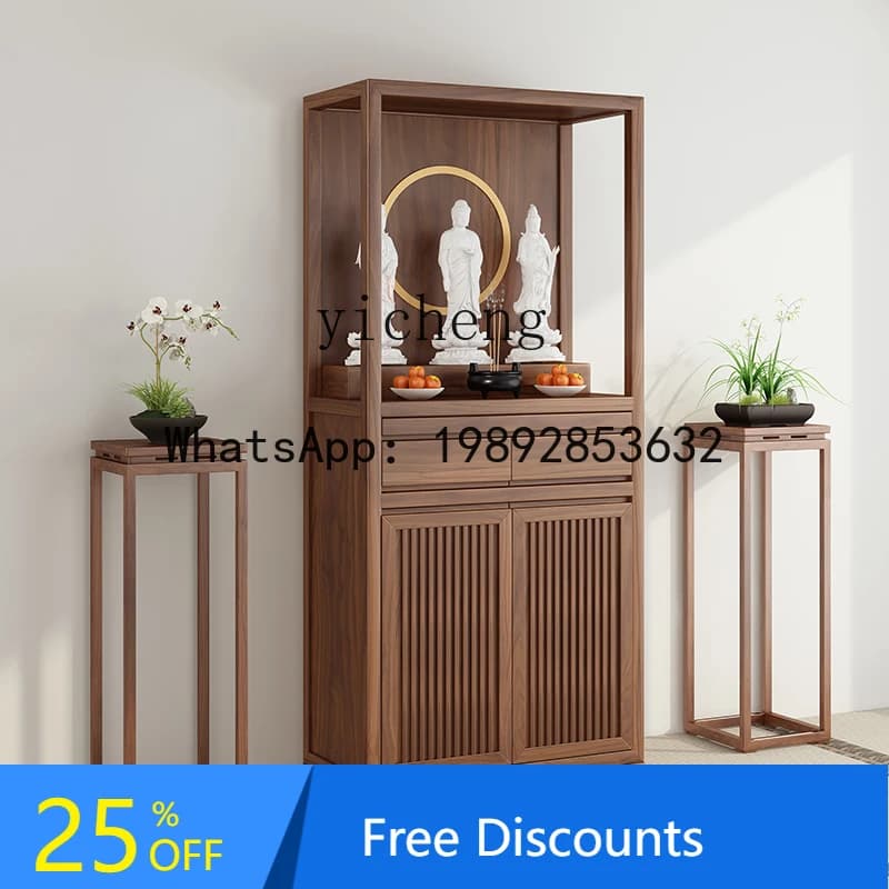 Home Use Black Walnut Wood Altar Cabinet