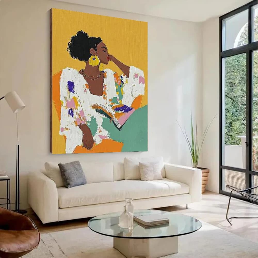 100% Handmade Abstract Oil Painting on Canvas - Unique Mural Wall Art Picture for Home Living Room Decor Image Thick Layer Paint
