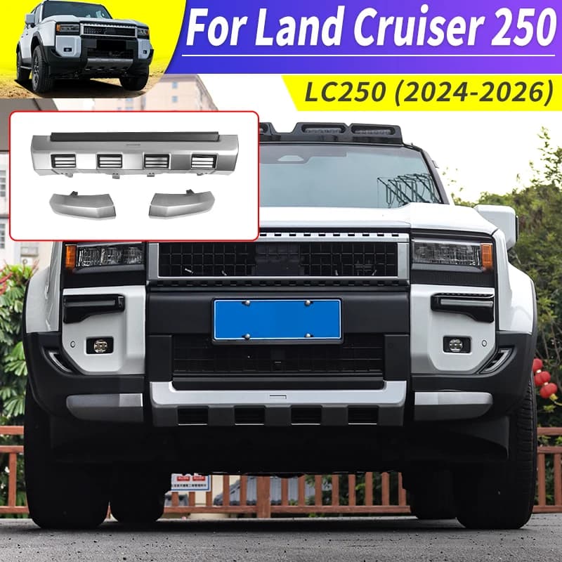 For 2024-2027 Toyota Land Cruiser Prado 250 LC250 J250 Front Rear Bumper Trim Kit ABS Exterior Styling Upgrade Accessories