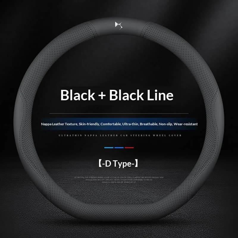 For DS DS3 DS4 DS5 DS5LS DS6 DS7 DS9 DS4S Leather 37-38cm Car Steering Wheel Cover Anti-slip Breathable Auto Accessories