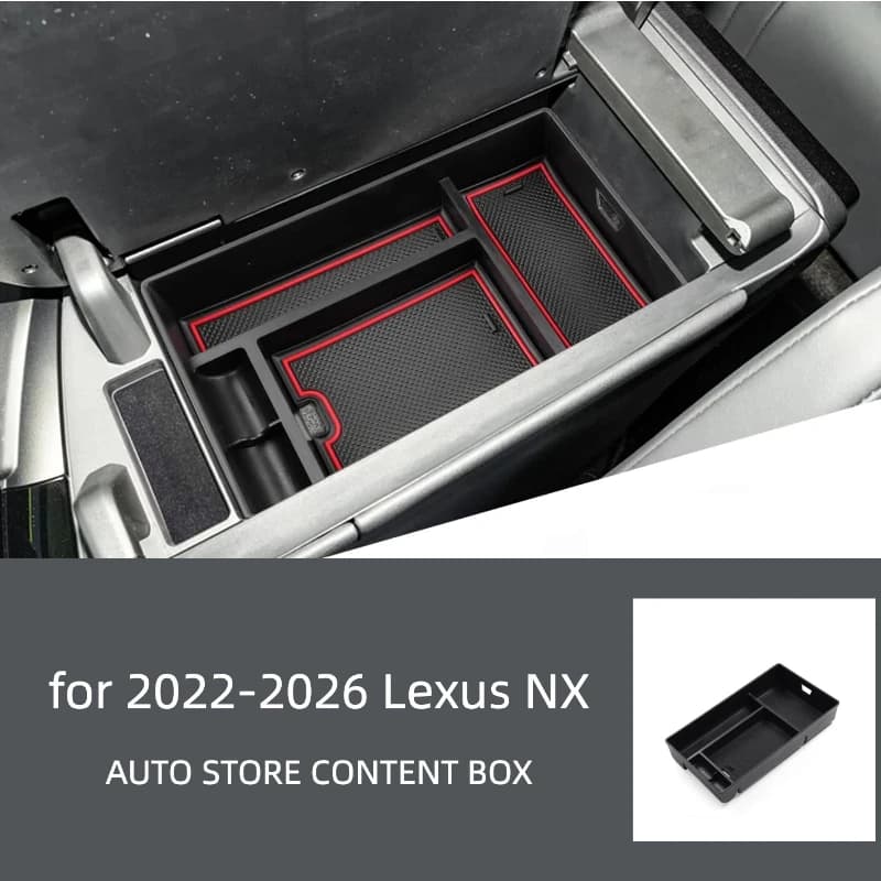 Console Organizer for 2022-2026 Lexus NX Accessories Armrest Storage Tray Black ABS High Quality Easy Install Space Saving