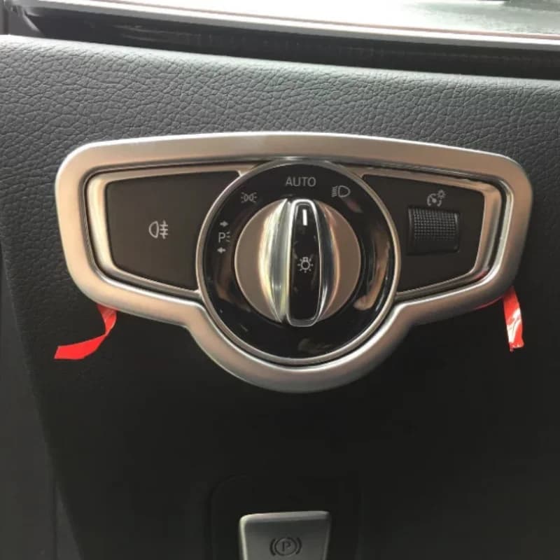 Car Styling Headlight Switch Buttons Decorative Covers Trim Interior Sticker For Mercedes Benz E class 2016-2020
