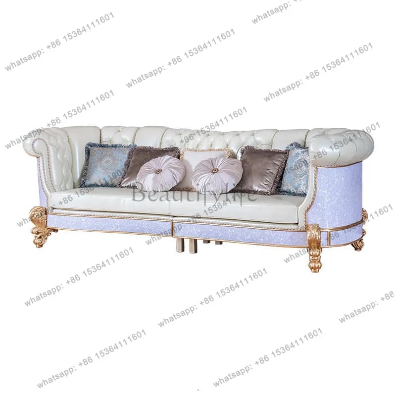French villa European neoclassical court living room fabric 123 combination sofa furniture