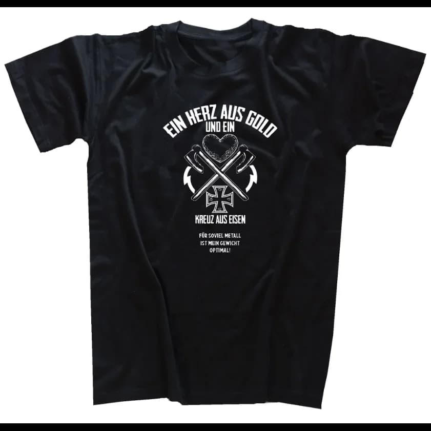 Heart of Gold Teutons  Cross Valhalla Paganism T-Shirt 100% Cotton O-Neck Summer Short Sleeve Casual Mens T-shirt Size S-3XL