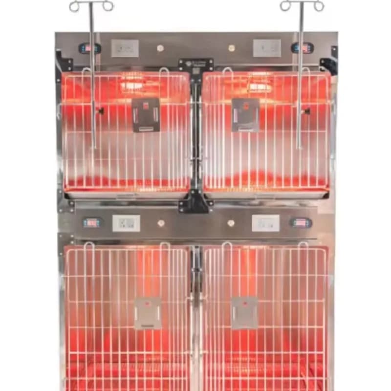 Thermostatic Oxygen Display Cage for Pet Hospitalization 304 Stainless Steel Wood Constant Temperature Inpatient Cage Box