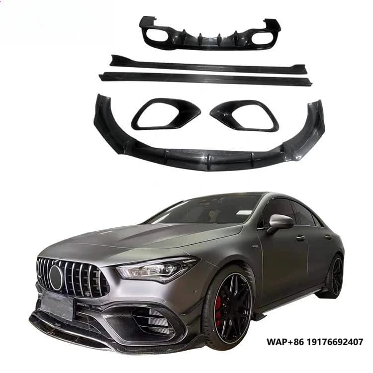 High Quality Carbon Fiber Body Kit for Mercedes Benz CLA Class CLA45 With Side Skirts Front Lip Rear Diffuser