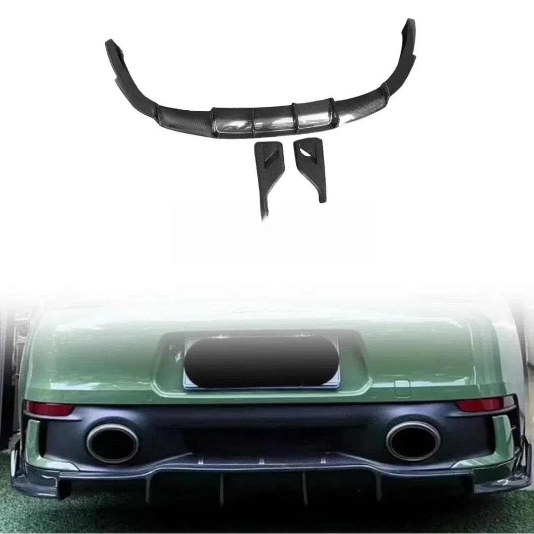 High Quality Carbon Fiber X-style Diffuser for 911 992 Carrera Diffuser Spoiler Rear Bumper Lip Modification Body Kit