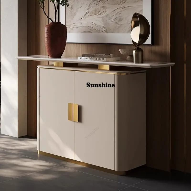 Light luxury style entrance hall entrance cabinet against the wall strip case decorative cabinet