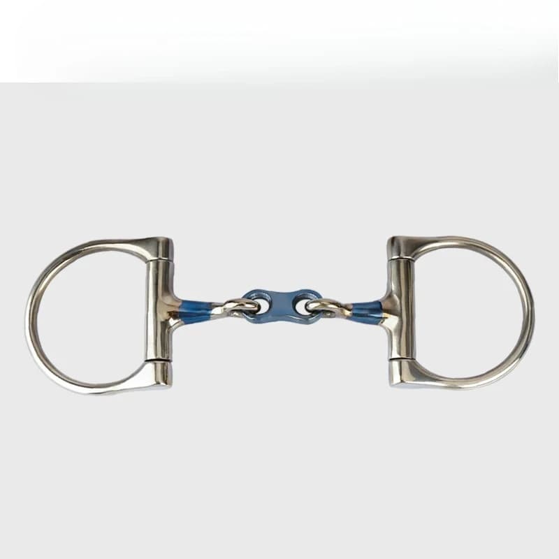 D-shaped French three-section armature (blue iron) horse bit