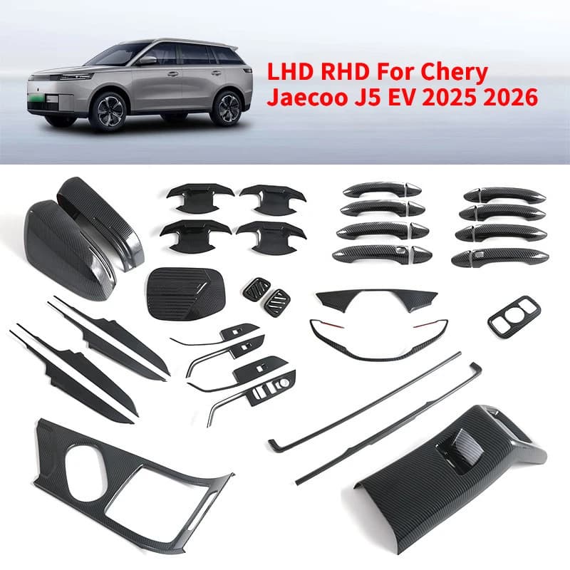 For Jaecoo J5 EV 2025 2026 ABS Full Set Protection Trim Glass Lift Gear Shift Frame Steering Wheel inner handle Rear AC Outlet