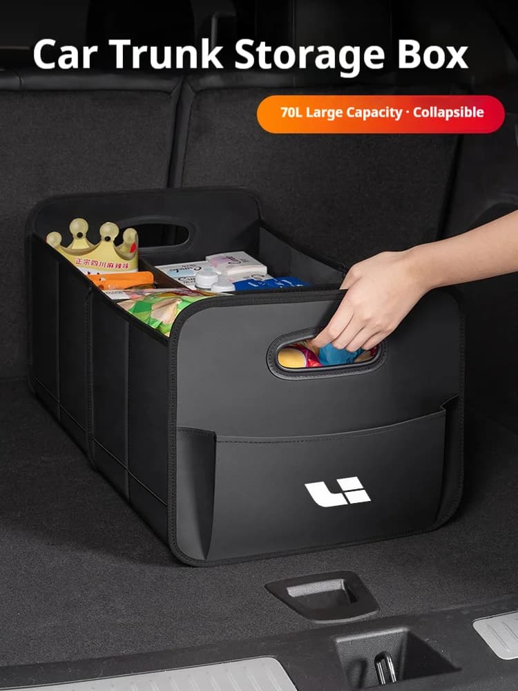 Car Trunk Storage Box Large Capacity Storage Bag Leather For LEADING IDEAL One Li Auto L9 L6 L8 L7 Mega i8