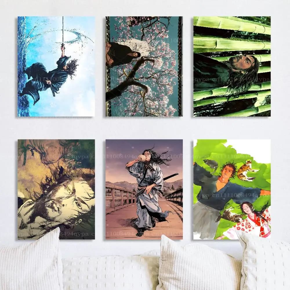 Miyamoto Musashi V-Vagabond Posters For Boys&Girls Bedroom Decor Wall Canvas Art Print Gift Poster Unframed Collage