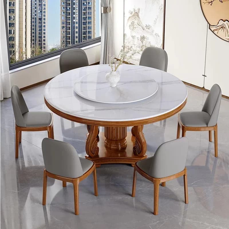 Dressing Irregular Dining Table Rotating Underplate Entryway Luxury Dining Table Shaped Wood Mesa De Cocina Home Furniture
