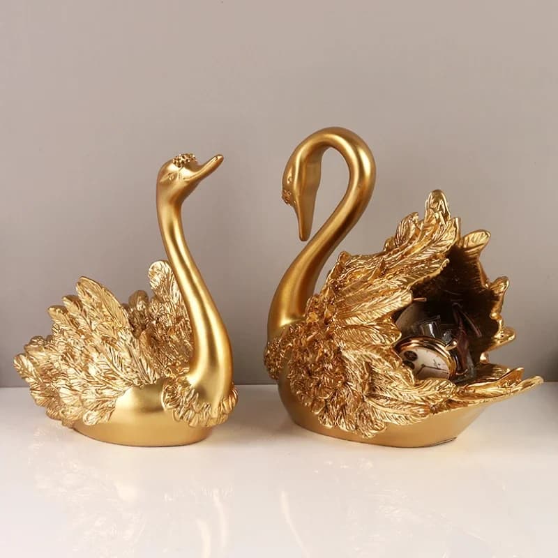 SN47 Swan Figurine Luxury Home Decor Elegant Key Holder for Entryway Living Room Wedding Gift Creative Figurine Piece
