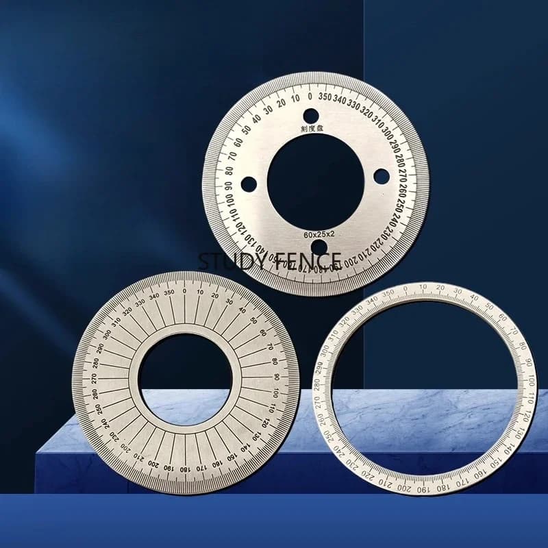 1pc 360 Degree Stainless Steel Circular Dial Clockwise/counterclockwise Indexing Plate Angle Measurement Tool Office Supplies