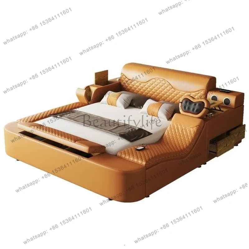 Tech Smart Bed 2 People, Ultimate Massage Tatami Genuine Leather Bed