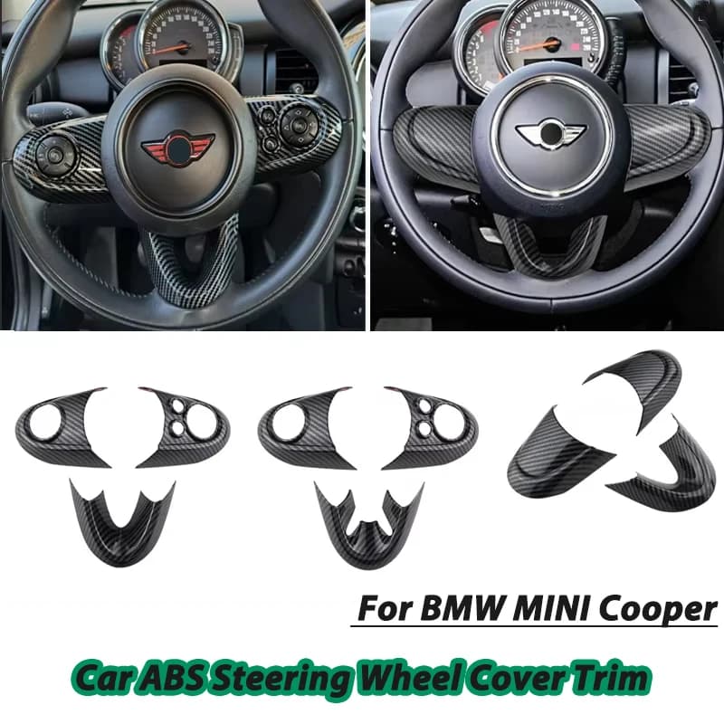 ABS carbon fiber Car Steering Wheel Panel Frame Stickers Cover Trim For BMW MINI Cooper F54 F55 F56 F57 F60 Accessories