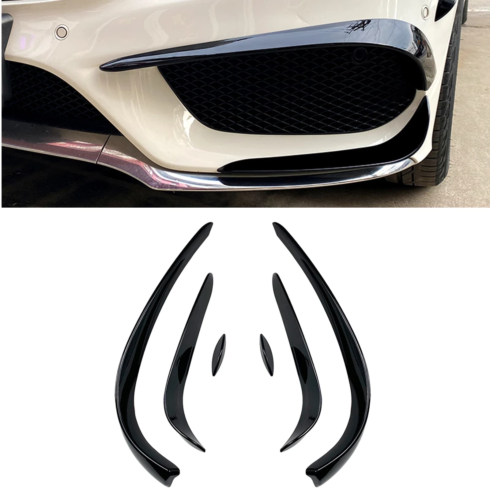 Front Side Air Vent Cover Trim For Mercedes Benz C Class W205 2015-2018 C180 C200 C260 C43 AMG Sport Intake Frame Hood Splitter