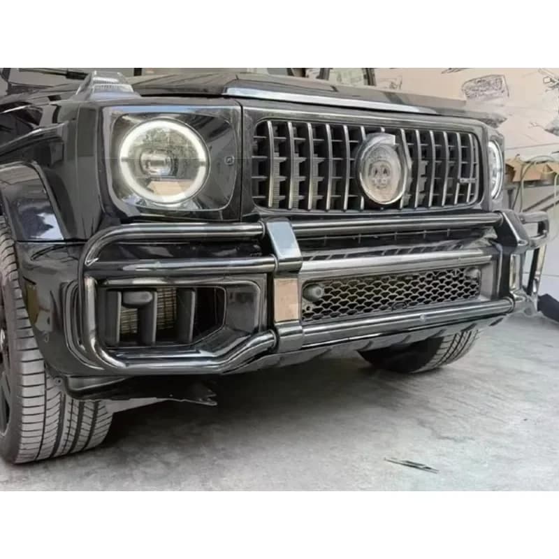 W465 G63 Stainless Steel Bull Bar With Bumper Vents Front Guard Front Bumper Guard Bar Protector