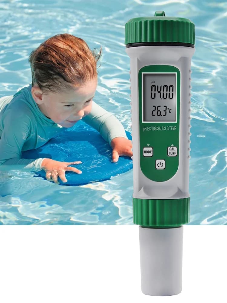 6 in 1 PH Meter/PH /TDS /EC/seawater Specific Gravity/temperature Quality Tester with High Precision Probe