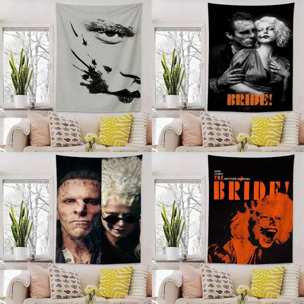 Moive The B-Bride Flags Wall Hanging Background Art Banner for Bedroom Home Outdoor Decor