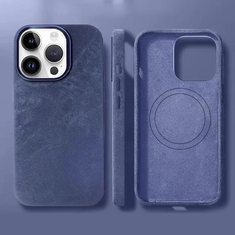 High-end Ultra Fine Velvet Fabric Case For iPhone 17 12 13 14 15 16 Pro Max Strong Magnetic Attraction Metal Lens Ring Cover