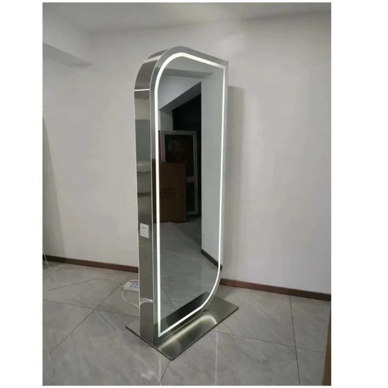 High Quality Stainless Steel Styling Station Mirror Station Haircut Station Light Emitting Diode Metal ZY-MS062