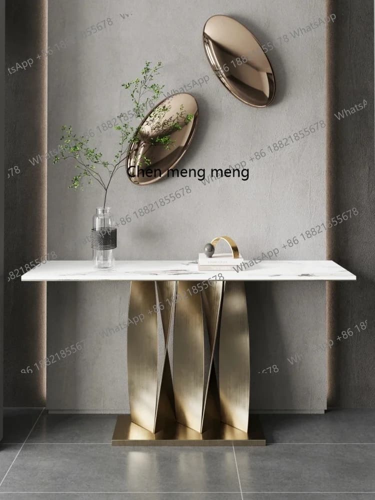 H Italian entrance table, living room decoration marble view platform, simple entry plan, new Chinese style