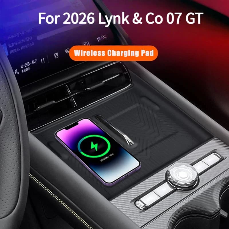 Silicone Wireless Charging Pad for 2026 Lynk & Co 07 GT, Non-Slip Dustproof Center Console Protective Mat