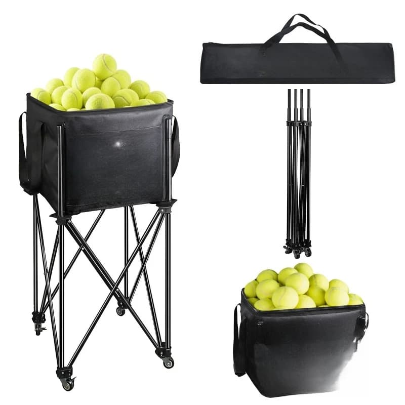 Portable Tennis Cart Height Adjustable Tennis Storage Cart