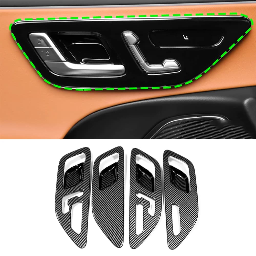 For Mercedes-Benz E-Class Car Accessories Inner Door Handle Panel Protect Cover Auto Interior Modify Stickers 2024 2025 2026