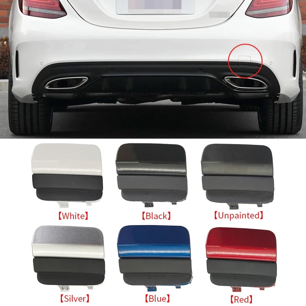 For Mercedes W205 Car Rear Bumper Tow Hook Cover Cap White For Benz C Class Sport  2019-2021 C180 C200 C220 C250 C300 2058853303