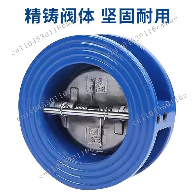 Wafer butterfly check valve DH77X ductile iron butterfly check valve double flap check