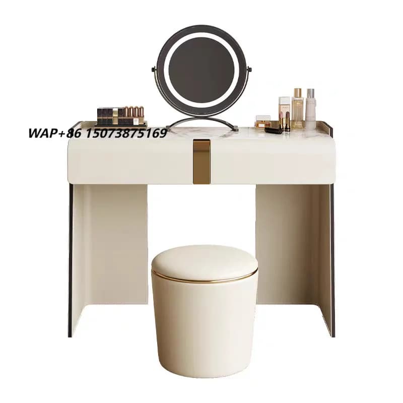 Italian Light Luxury Minimalist Long Makeup Vanity New Fashion High-end Modern Bedside Dresser Lighted Mirror Durable