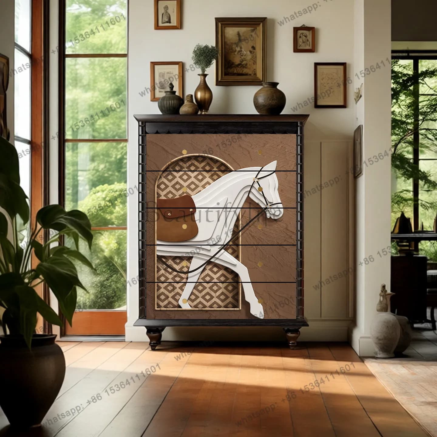 Factory Direct Sales Italian Light Luxury Living Room Against The Wall Solid Wood Locker High-end Sense Porch Cabinet Designer F