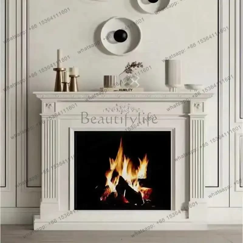 LJY Wooden Retro Living Room Fireplace Classic Display Tall Narrow Living Room Cabinets Corner Arched Mueble Salon Furniture Hom
