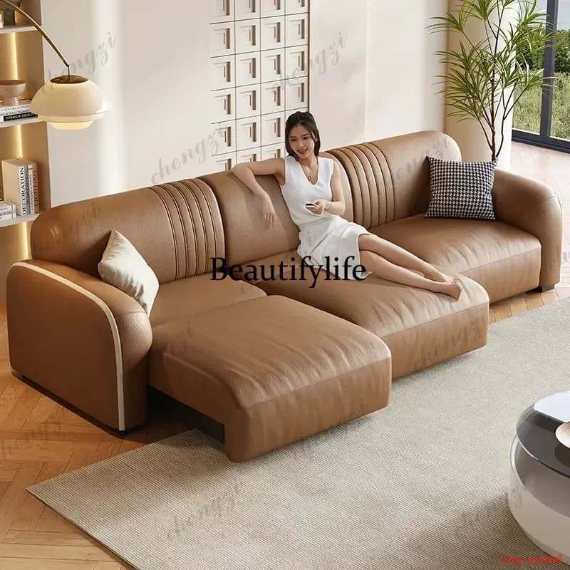 N138Designer Brown Electric Sofas Foldable European Quality Smart Living Room Sofas Lounges Relax Sofa Wohnzimmer Furniture For