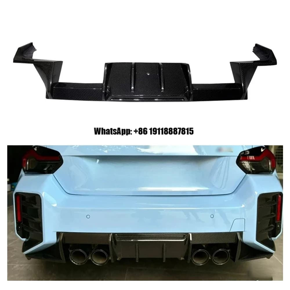 New Dry Carbon Fiber Rear Diffuser Lip Spoiler for BMW M2 G87 R44 Style Car Bumper Guard